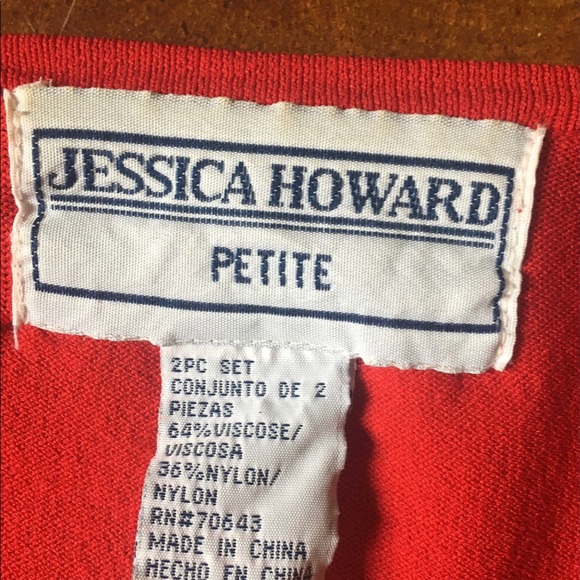 90s Vintage Cherry Red Rockabilly Cardigan Sweater - Picture 6 of 7